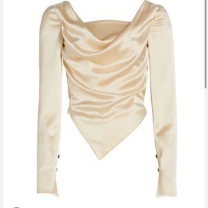 NEW NWT Nanushka Bintou Asymmetric Satin Blouse